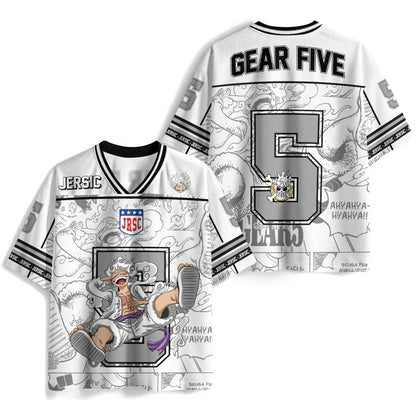 One Piece Luffy Gear 5 Anime Football Jersey