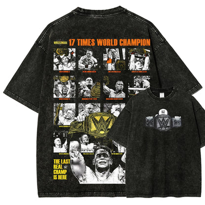 Unisex Fit Washed T-Shirt THE LAST REAL CHAMP