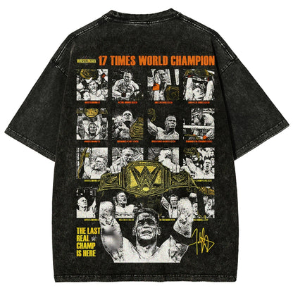 Unisex Fit Washed T-Shirt THE LAST REAL CHAMP