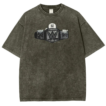 Unisex Fit Washed T-Shirt THE LAST REAL CHAMP