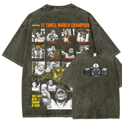 Unisex Fit Washed T-Shirt THE LAST REAL CHAMP