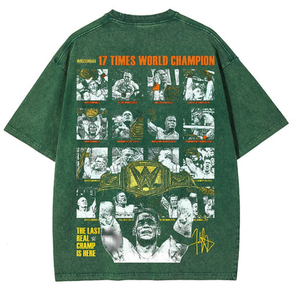 Unisex Fit Washed T-Shirt THE LAST REAL CHAMP