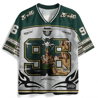 One Piece Roronoa Zoro Luffy Anime Football Jersey